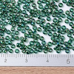 Miyuki runde Rocailles Perlen, japanische Saatperlen, 11/0, (rr289) transparenter smaragd ab, 2x1.3 mm, Bohrung: 0.8 mm, ca. 5500 Stk. / 50 g
