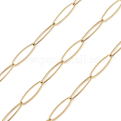 304 catena a maglia occhio di cavallo in acciaio inossidabile, senza saldatura, con la bobina, oro, 20x6x1mm, circa 32.81 piedi (10 m)/rotolo