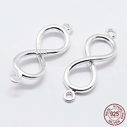 925 link in argento sterling, infinito, con timbro s925, argento, 18.5x6x2mm, Foro: 1 mm