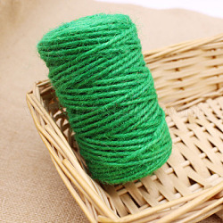 Cordón de yute, cuerda de yute, hilo de yute, para la fabricación de la joya, primavera verde, 3mm, alrededor de 54.68 yarda (50 m) / rollo