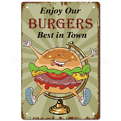 Creatcabin Blechschild „Hamburger“ „Follow your dreams“ aus Metall, Lebensmittel, Vintage, lustiges Schild für Zuhause, Kaffee, Restaurant, Küche, Café, Bar, Halloween