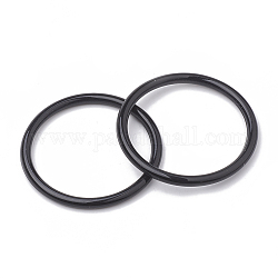 Opake Acryl Verknüpfung Ringe, Schwarz, 45x3.5 mm, Innendurchmesser: 38 mm