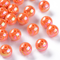 Opake Legierung Perlen, ab Farbe plattiert, Runde, Koralle, 16x15 mm, Bohrung: 2.8 mm, ca. 220 Stk. / 500 g