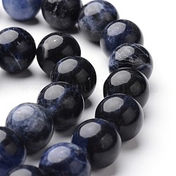 Round Natural Sodalite Bead Strands, 12mm, hole: 1mm, about 32~33pcs/strand, 15 inch