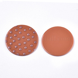Непрозрачные акриловые кабошоны с принтом, плоско-круглые, цвет шоколада, 39x2~3 мм