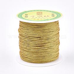 Fil de nylon, avec des cordes métalliques, or, 1.0mm, environ 109.36 yards (100 m)/rouleau