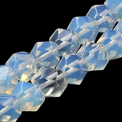 Fili di perline rotonde con taglio a stella opalite, sfaccettato, 7~8.5x7~8.5x7~8.5mm, Foro: 1.2 mm, circa 25~26pcs/filo, 8.39''~8.62'' (21.3~21.9 cm)