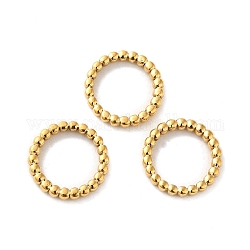 201 Edelstahl verbindet Ringe, granuliert, runden Ring, echtes 18k vergoldet, 10x1.5 mm, Innendurchmesser: 7 mm