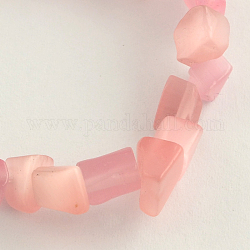 Chapelets de perles d'œil de chat en verre, puce, rose, 3~6x3~5x2~4mm, Trou: 1mm, Environ 512 pcs/chapelet, 32.6 pouce