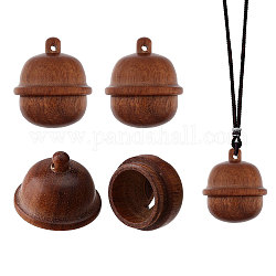 Pendenti in legno apribili, ciondoli a campana per braccialetti creazione di gioielli decorazione campane creazione di accessori da appendere, sella marrone, 23.5x19.5mm, Foro: 1.4 mm, diametro interno: 11.5~13.5mm