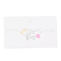 Rectangle Cardboard Jewelry Display Cards, for Necklace & Bracelet Display, Other Pattern, 10x6x0.04cm, about 100pcs/bag