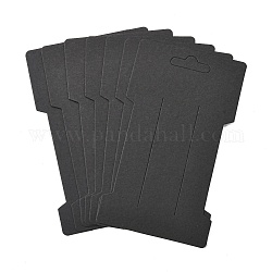 Nbeads Cardboard Paper Hair Clip Display Cards, Black, 11.5x6.65x0.02cm