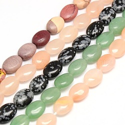 Natural & Synthetic Gemstone Beads Strands, Oval, 14x10x10mm, Hole: 1mm, about 29pcs/strand, 15.74 inch