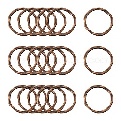 Tibetan Style Linking Rings, Circle Frames, Lead Free and Nickel Free, Red Copper Color, 22x1.5mm, about 18.5mm inner diameter