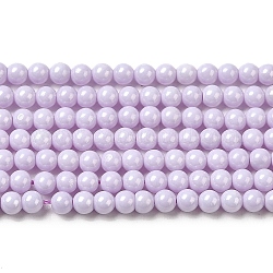 Hebras de perlas de imitación de circonita cúbica, redondo, lavanda, 3mm, agujero: 0.7 mm, aproximamente 114~117 pcs / cadena, 14.80''~14.96'' (37.6~38 cm)