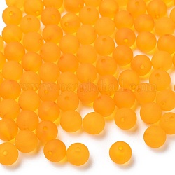 Runden transparenten Acryl-Perlen, matt, orange, 10 mm, Bohrung: 2 mm, ca. 880 Stk. / 500 g
