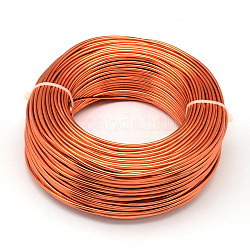 Fil d'aluminium rond, fil d'artisanat en métal pliable, pour la fabrication artisanale de bijoux bricolage, rouge-orange, 3 jauge, 6.0mm, 7m/500g (22.9 pieds/500g)