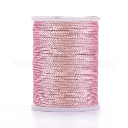Polyester-Metallfaden, rosa, 1 mm, ca. 7.65 Yard (7m)/Rolle