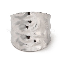 304 anillo de puño abierto de acero inoxidable, anillo de banda amplia, color acero inoxidable, nosotros tamaño 8 (18.1 mm)