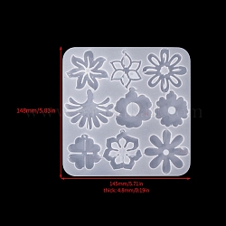 Food Grade DIY Silicone Pendant Molds, Decoration Making, Resin Casting Molds, For UV Resin, Epoxy Resin Jewelry Making, White, Flower, 148x145x4.8mm