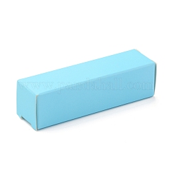Складная коробка из крафт-бумаги, для упаковки помады, прямоугольные, голубой, 13.5x4x0.15 см
