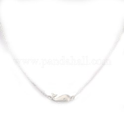 925 подвесные стерлингового серебра ожерелья, с кабельными цепями, дельфин, серебряные