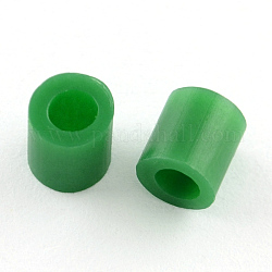 ミニフューズビーズ  子供のためのビーズのDIYアイロン  チューブ  濃い緑  8.5~9x9~9.5mm  約1500個/500g