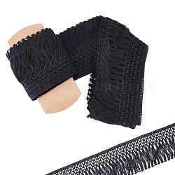 Gorgecraft Baumwollspitzenband Randbesätze, Quastenband, zum Nähen von Stoffhandwerk, Schwarz, 4 Zoll (100 mm), 5yards / Rolle (4.57 m / Rolle)