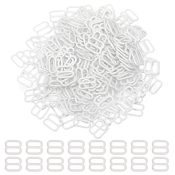 CHGCRAFT 240Pcs Iron Slider Buckles, Adjustable Buckle Fasteners, For Webbing, Strapping Bags, Garment Accessorie, White, 11x13x1mm