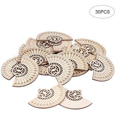 Gros pendentifs en bois non teint&nbsp;WOOD-PH0008-37-1