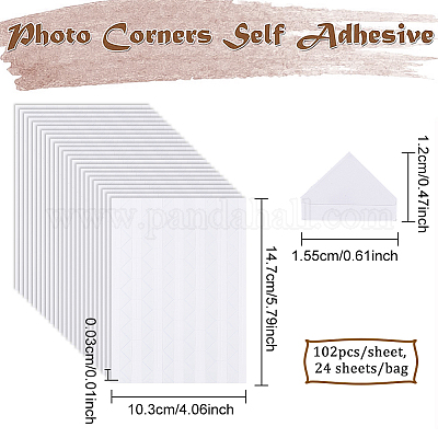 Wholesale FINGERINSPIRE 2448 Pcs 24 Sheets Photo Corners Stickers White  Photo Mounting Corners Self Adhesive Triangle Picture Corner Plastic  Stickers Picture Holder Protectors for DIY Scrapbooking Album 