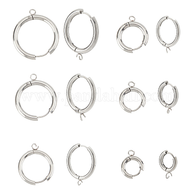 Shop DICOSMETIC 12Pcs 6 Style Stainless Steel Huggie Hoop Earring Findings  2.5mm Hole Round Leverback Earring Hooks with Loop for DIY Bracelet  Necklace Earrings Keychain Craft Jewelry Making for Jewelry Making 