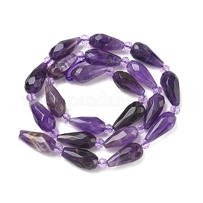 Natürlichen Amethyst Perlen Stränge&nbsp;G-G453-F04-8x16mm-1