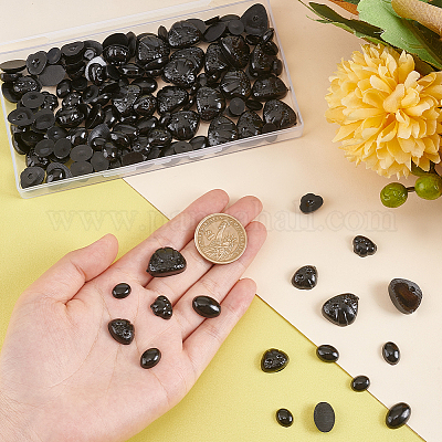 Wholesale PH PandaHall 120 PCS Black Plastic Noses 