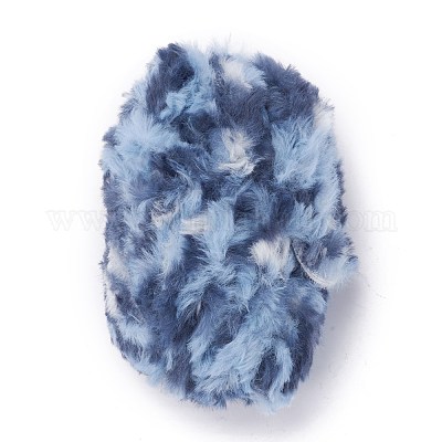 Polyester & Nylon Yarn, Imitation Fur Mink Wool, for DIY Knitting Soft Coat  Scarf, Light Sky Blue, 4.5mm