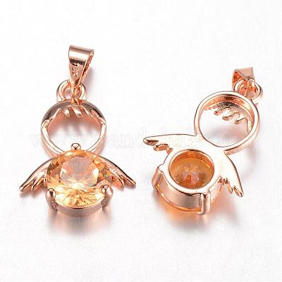 Латунь кубический цирконий кулон&nbsp;ZIRC-P016-28KCG-1