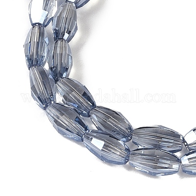 Chapelets de perles en verre électroplaqué&nbsp;GLAA-Q101-03B-PL04-1