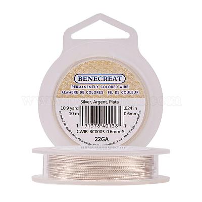 BENECREAT 22 Gauge/0.6mm Twist Copper Wire 10 Meters Tarnish Resistant Silver Wire for Crafts Jewelry Making 