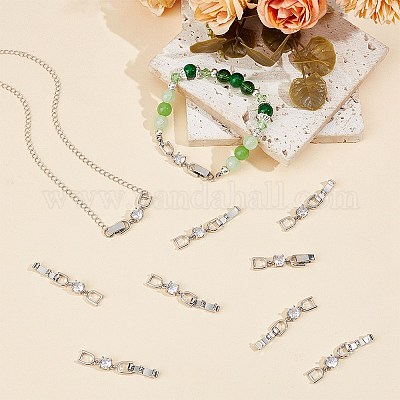 6 шт. удлиняющие застежки из латуни с микропаве из кубического циркония FIND-BBC0003-54A-1