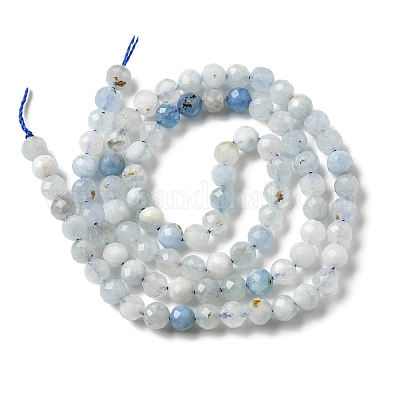 Природные Аквамарин бисер нитей&nbsp;G-E411-19E-4mm-1