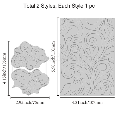 2個2スタイル炭素鋼カッティングダイステンシル DIYスクラップブッキング用 フォトアルバム 装飾的なエンボス紙カード ステンレス鋼色 渦模様  75~150x105~107x0.8mm 1個/スタイルの通販 - PandaHall（パンダホール）
