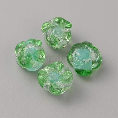 Светящихся ручной работы Lampwork бисер&nbsp;LAMP-WH0012-03F-1