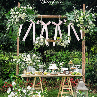 2 стиль баннеры с бантом из ткани&nbsp;AJEW-SP0002-70B-1