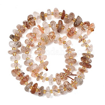 Нити бусин из рутилированного кварца из натурального черного золота&nbsp;G-F821-B04-01-1