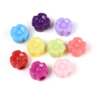 Пластиковые бусины в виде цветка с одним лепестком&nbsp;KY-T041-25M-1