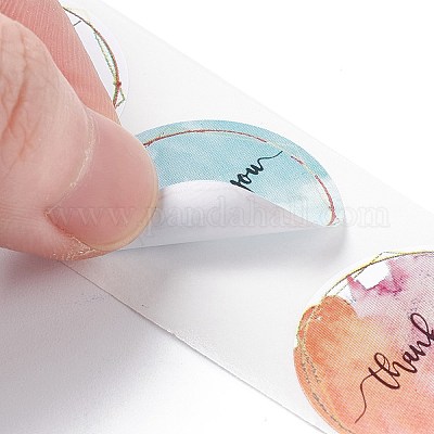 Бумажные благодарственные подарочные наклейки в рулонах&nbsp;X-STIC-E001-05-1