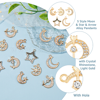 50 шт. 5 подвески из сплава в виде луны&nbsp;FIND-HY0002-56-1