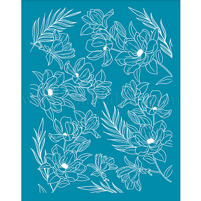 6 Flower Silk Screen Stencils Reusable - DIY Mesh