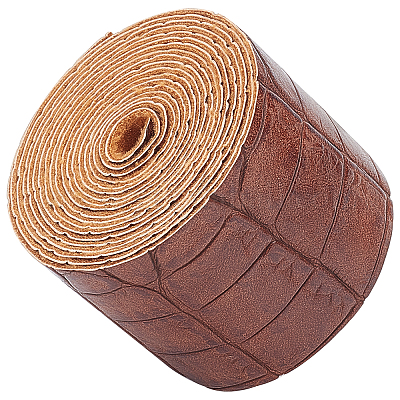 Wholesale GORGECRAFT Crocodile Pattern Leather Strap Strip 2 Inch Wide 79  Inch Long Bump Texture Leather Belt Wrap Single Sided Flat Cord for DIY  Crafts Projects Clothing Making Bag Handles（Coconut Brown） 