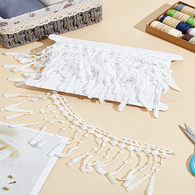 3 ярд полиэфирной кружевной ленты с кисточками&nbsp;OCOR-LP0002-57B-1